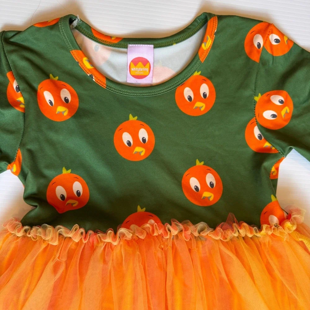 Orange‎ Bird Tutu Dress Kids 8 Green Orange Epcot Whitydarling